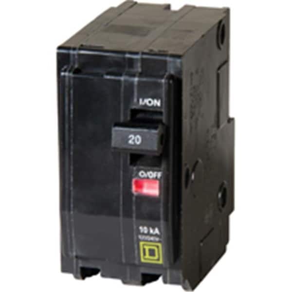 Square D Circuit Breaker, QO Series, 20A, 2 Pole, 120/240V AC, 10kA at 120/240V AC 6513329 - main